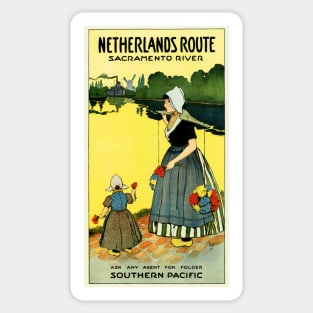 Netherlands Route Steam Ship Europe Shipping Advertisement Art Print Vintage Travel Sticker